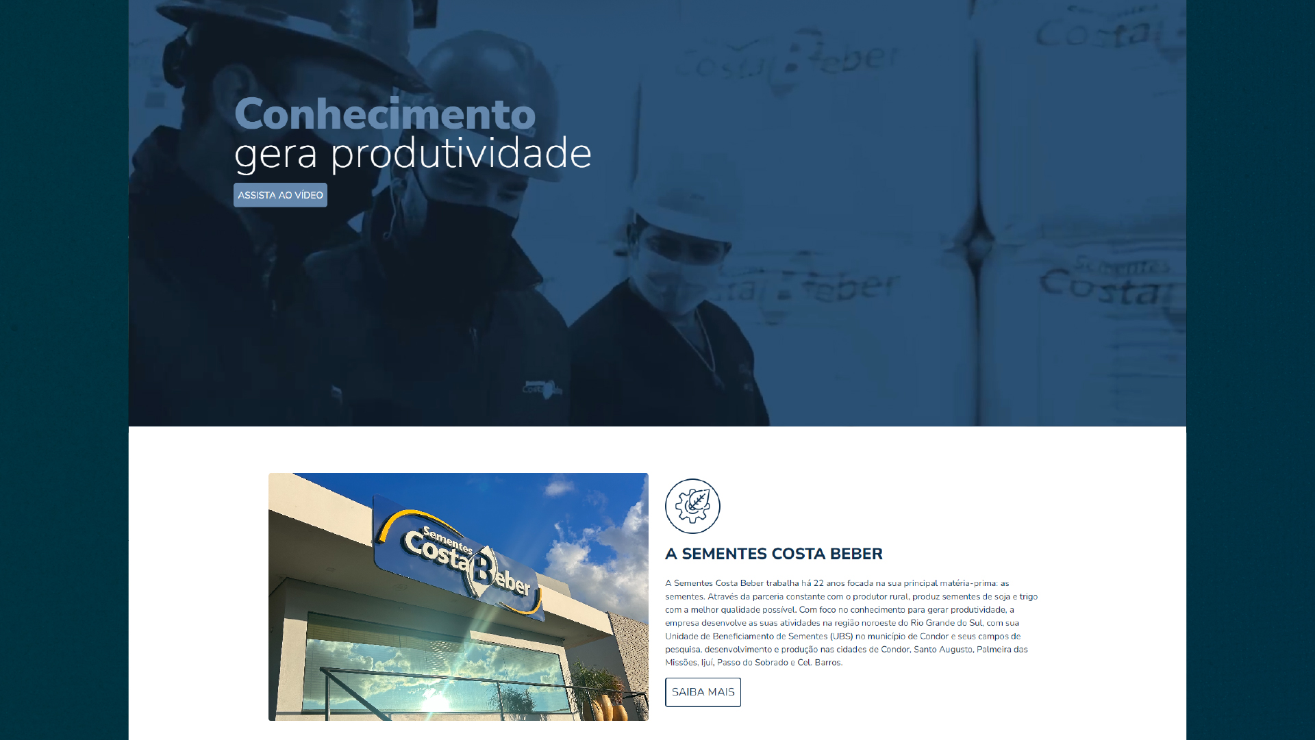 Portfolio Agência Jung Site Sementes Costa Beber - 