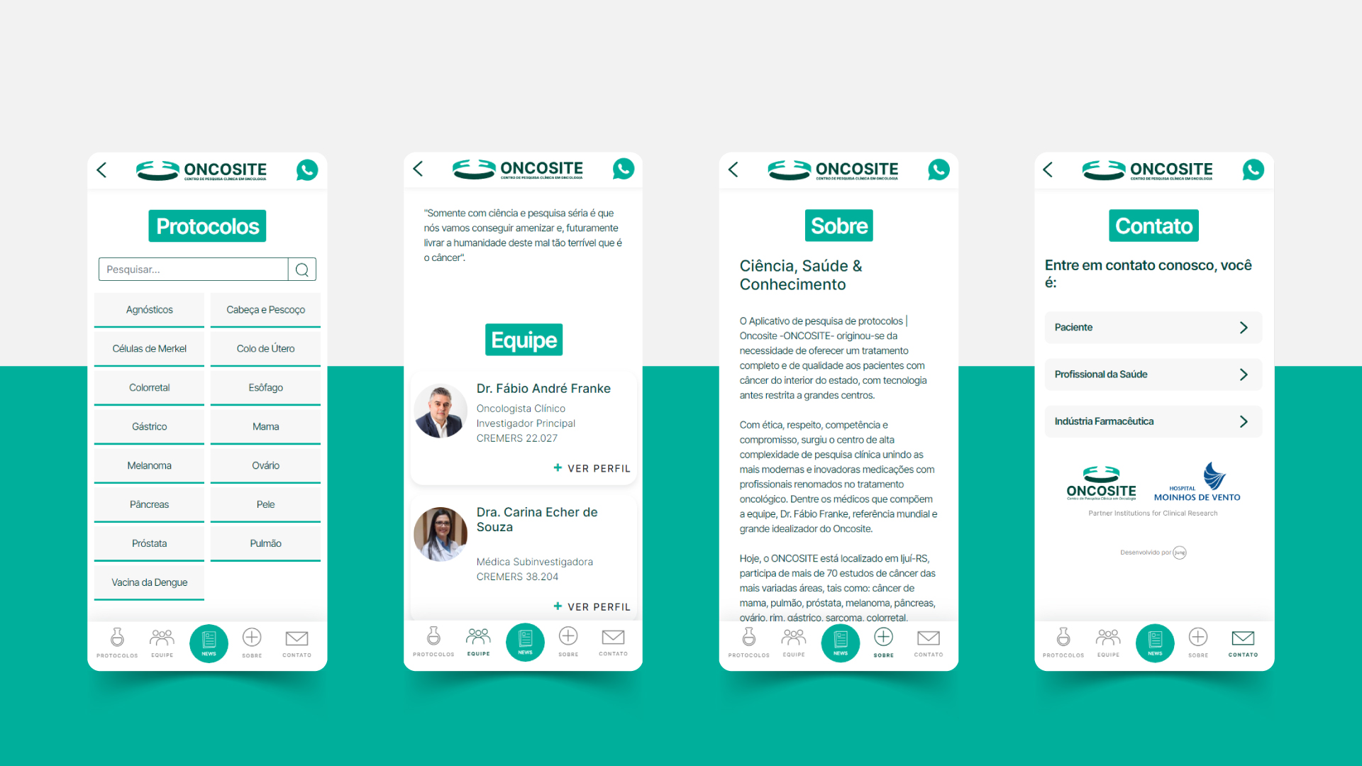 Portfolio Agência Jung Web App Oncosite - 