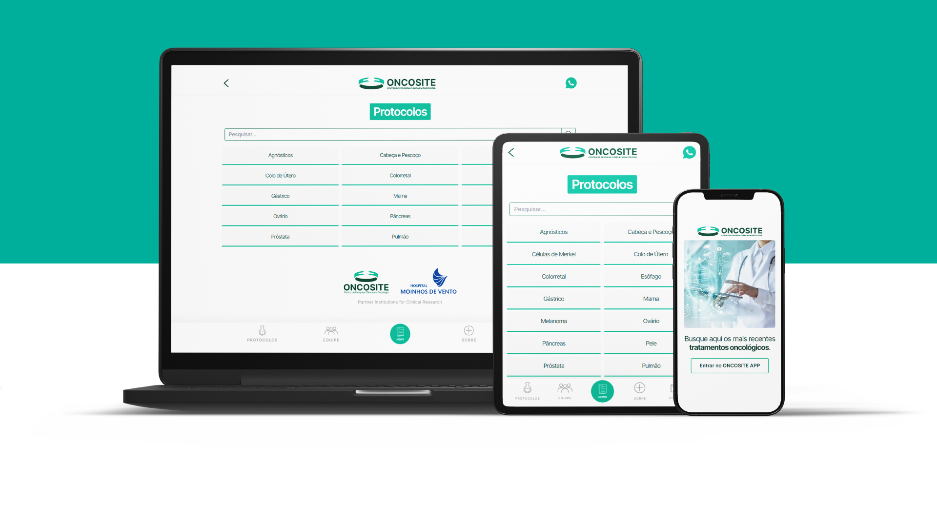 Portfolio Agência Jung Web App Oncosite - 
